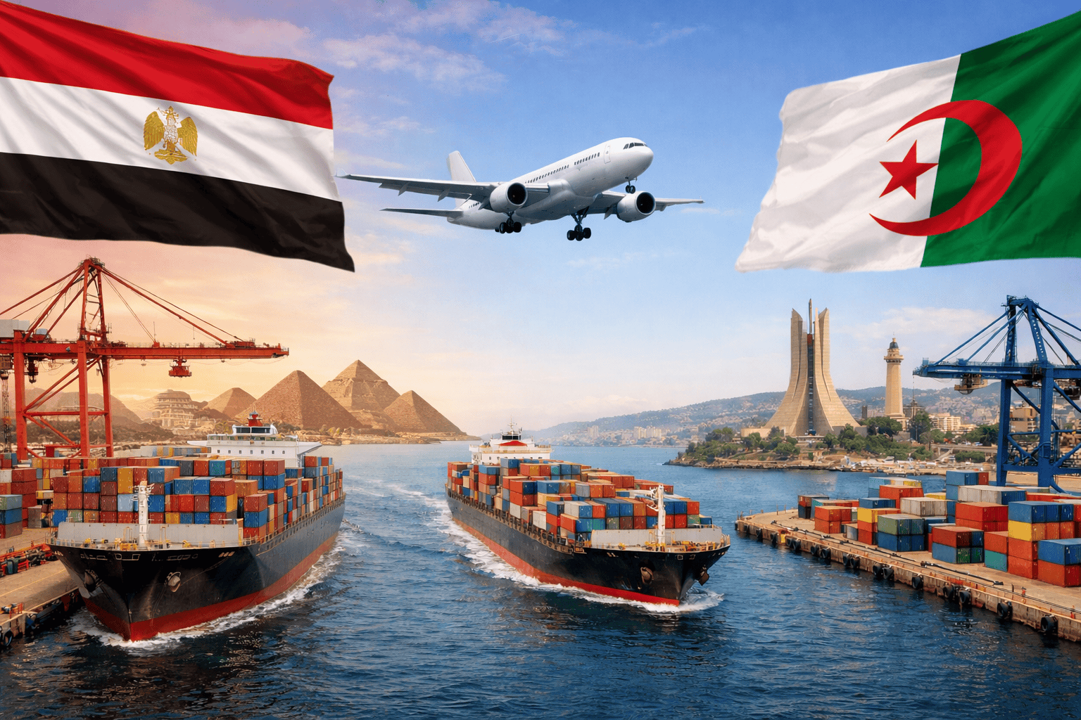 شحن البضائع من مصر للجزائر