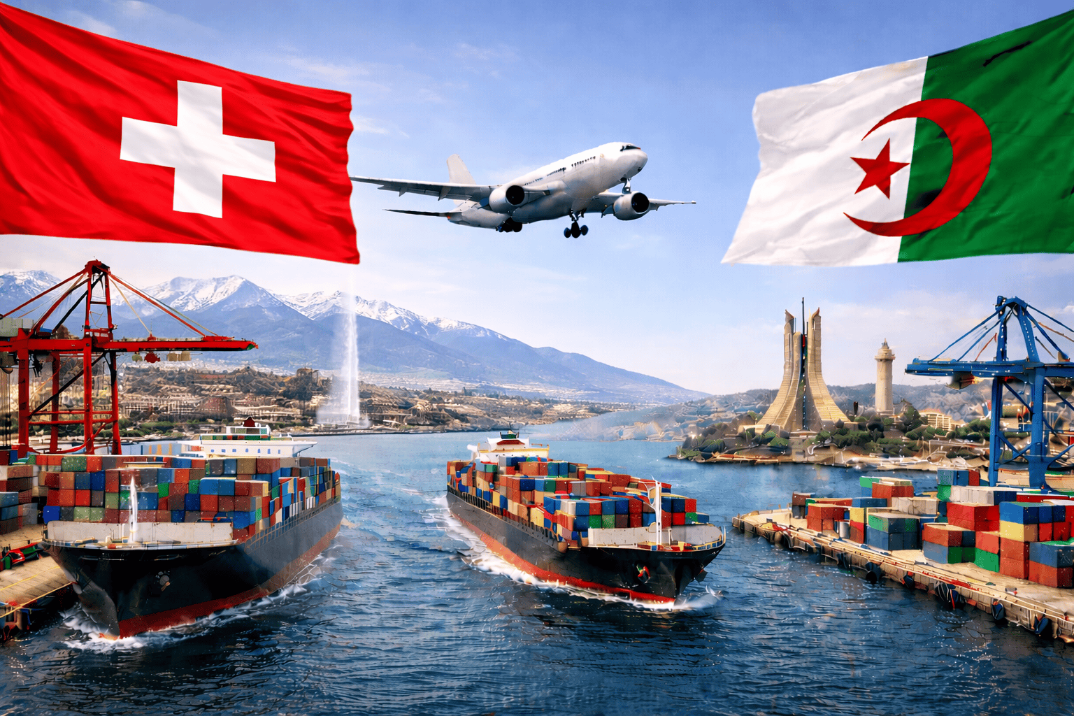 شحن البضائع من سويسرا للجزائر