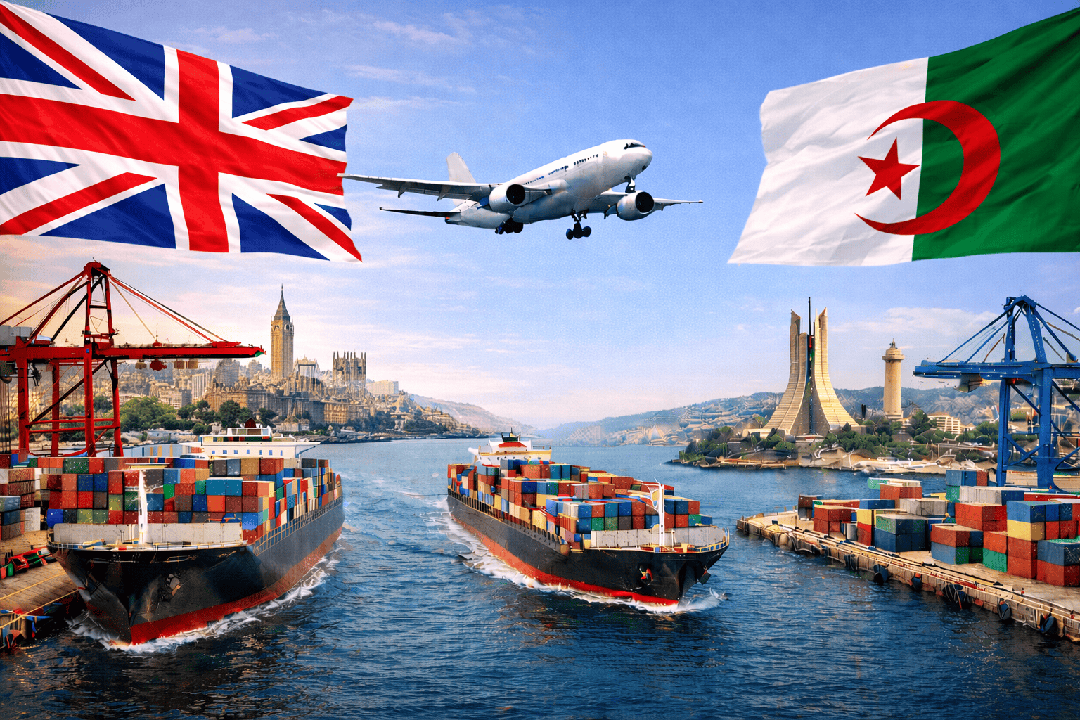شحن البضائع من بريطانيا للجزائر