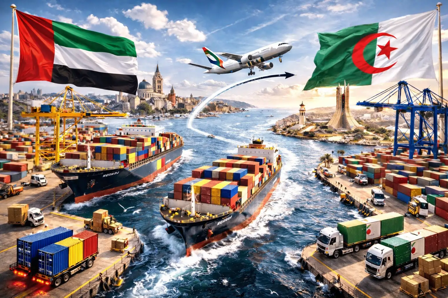 شحن البضائع من الإمارات للجزائر